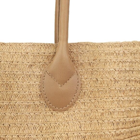 Women Straw Rattan Tote Bag Summer Beach Shoulder Handbag Spacious Durable - Picture 6 of 8